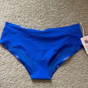 NWT blue onewith swim compo hipster bottom